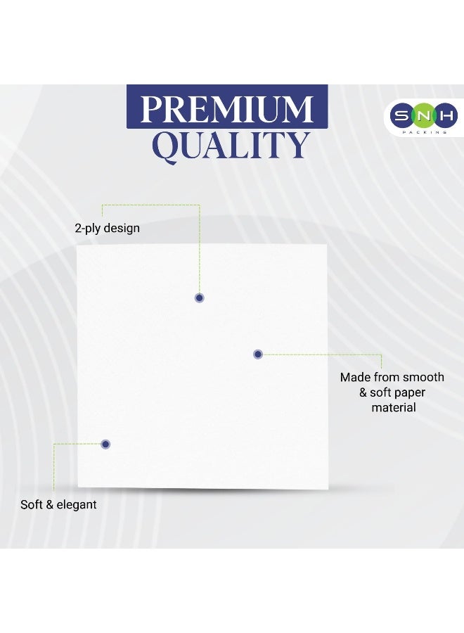 SNH Packing Square Shape 2-Ply Disposable Cocktail Napkin 50-Pieces, 33 cm x 33 cm Size, White - Image 3